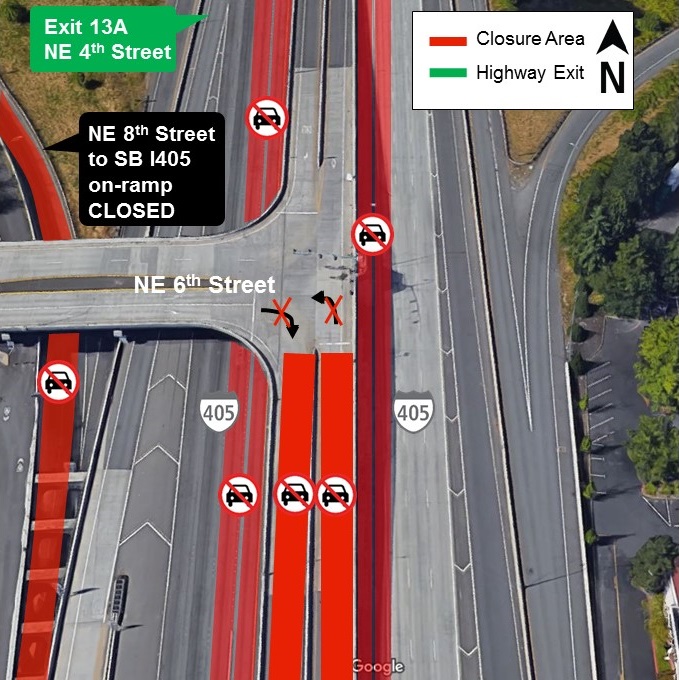 Image of road closure areas