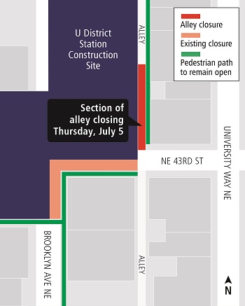 U District station construction site 