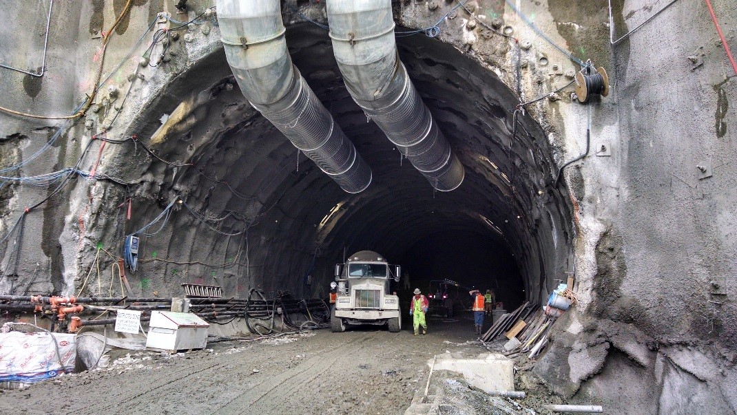 54-inch ventilation pipes keep the air fresh inside the tunnels