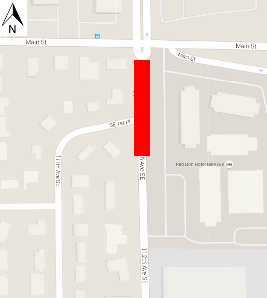 Map of lane closures by Puget Sound Energy for the East Link Extension project.