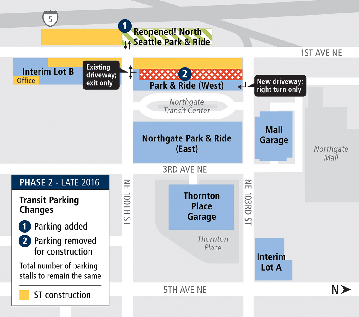 Northgate Park and Ride phase two map.