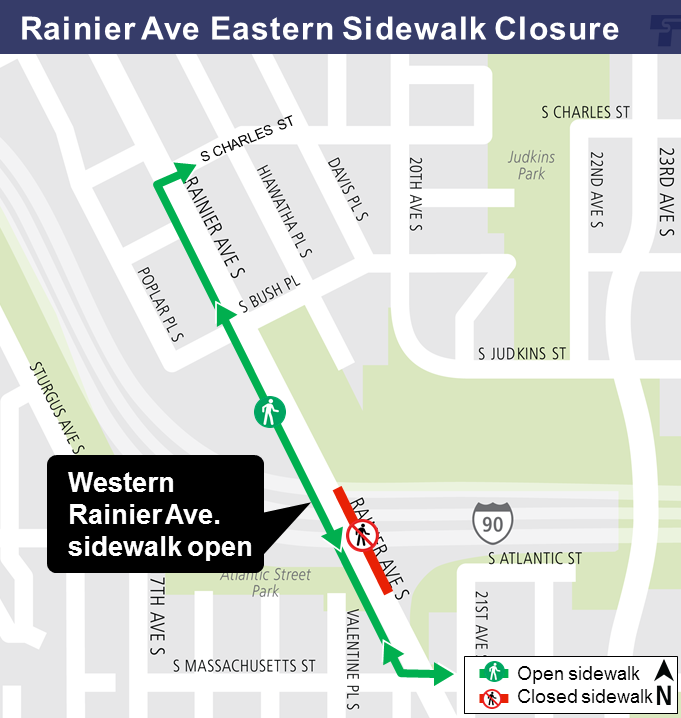 Rainier Ave Eastern Sidewalk Closure