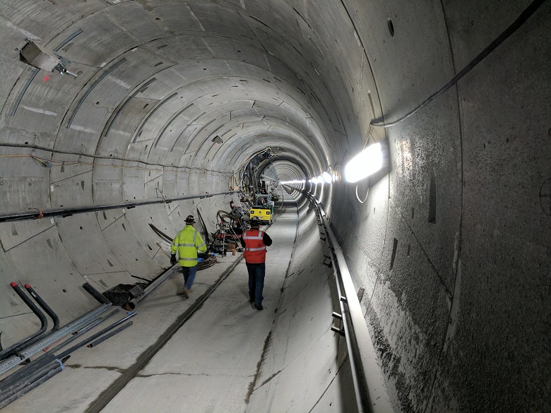 A beautiful look down the Northgate northbound light rail tunnel