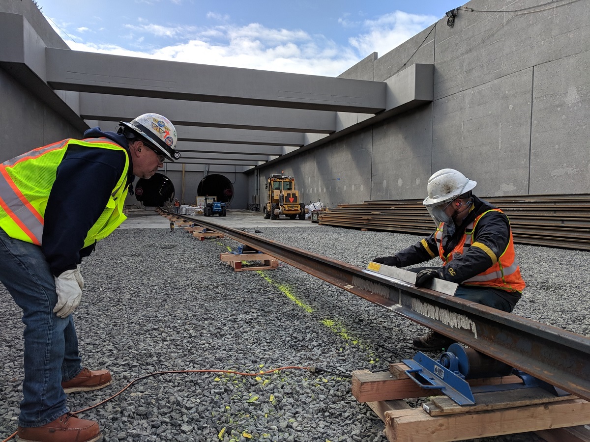 Inspecting the welded rails