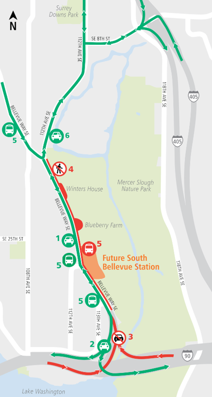 Map of I-90 ramp closures April 2018