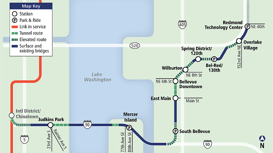 East Link overview map