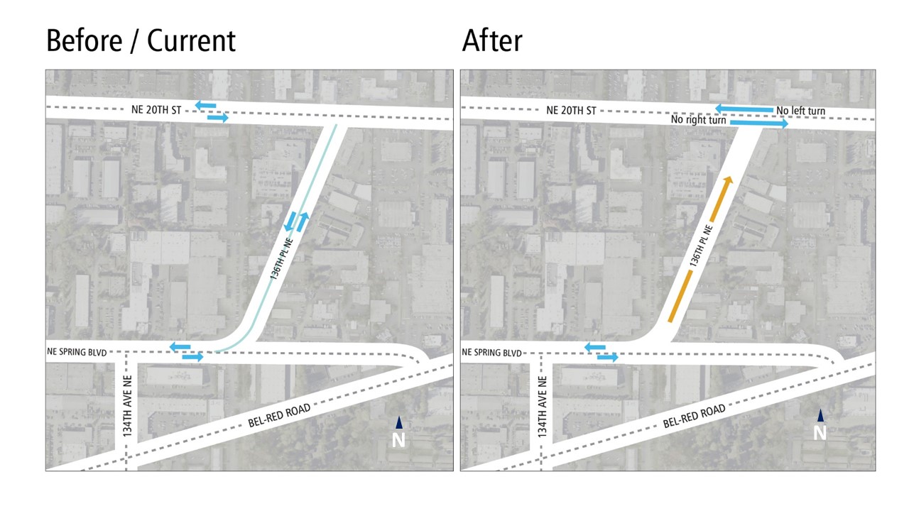 Map of traffic modifications on Spring Blvd. coming mid-summer 2018