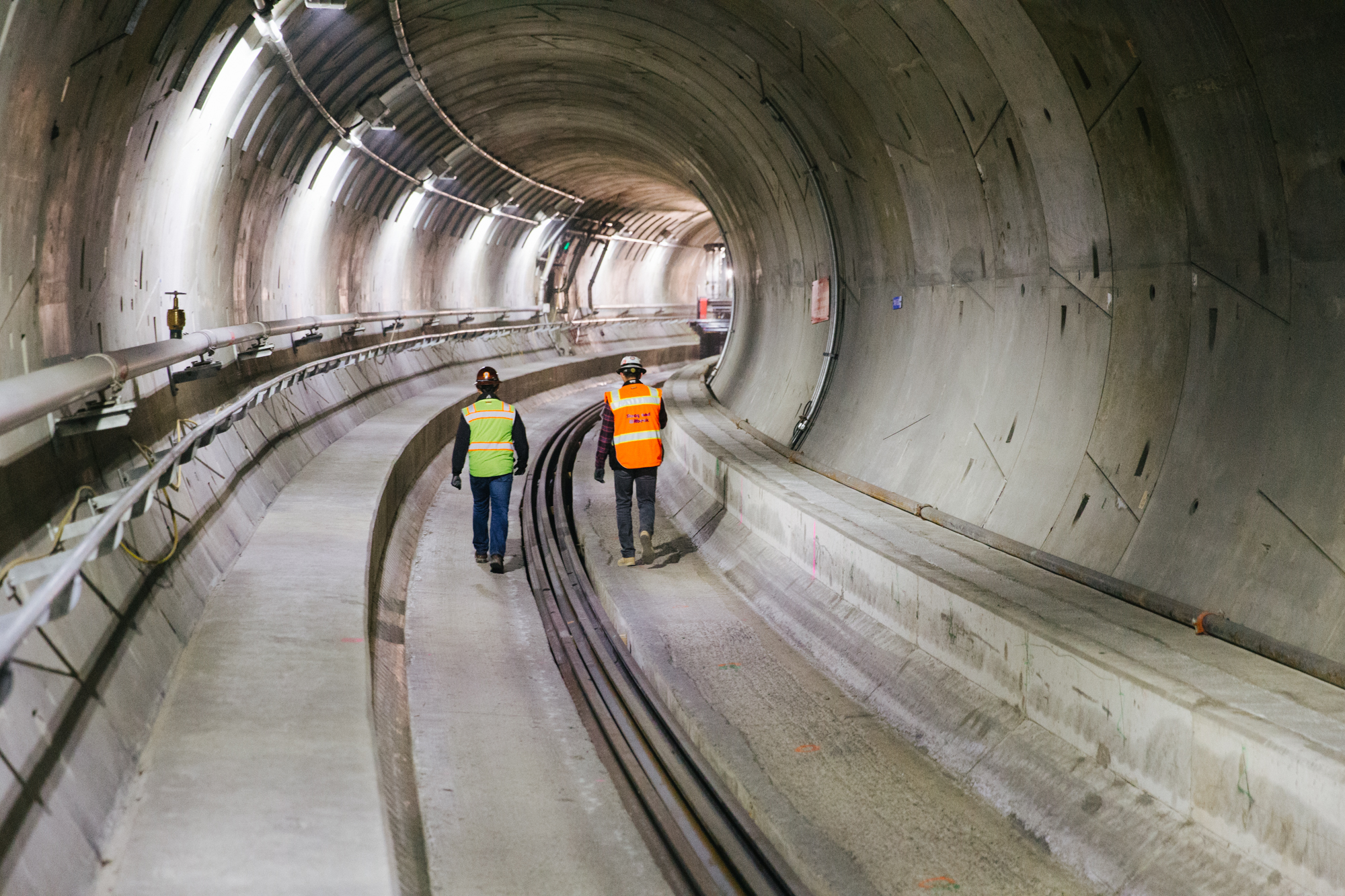 Pouring concrete in the Northgate tunnels