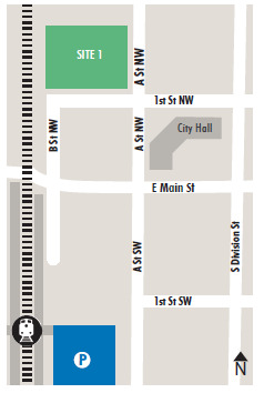 Map of preferred alternative for Auburn Station access improvements project.