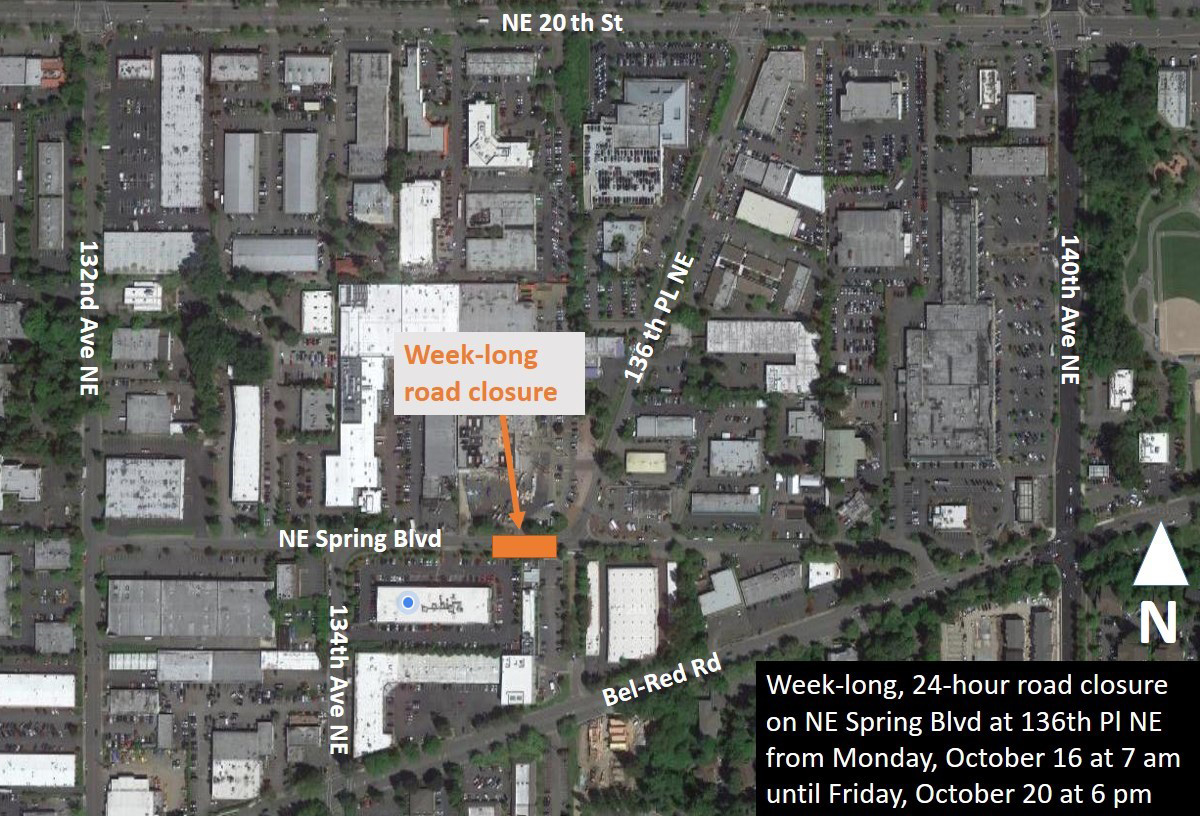 Map of street closures in BelRed.