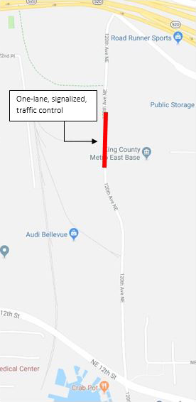 Map of lane restriction in BelRed for OMFE project.