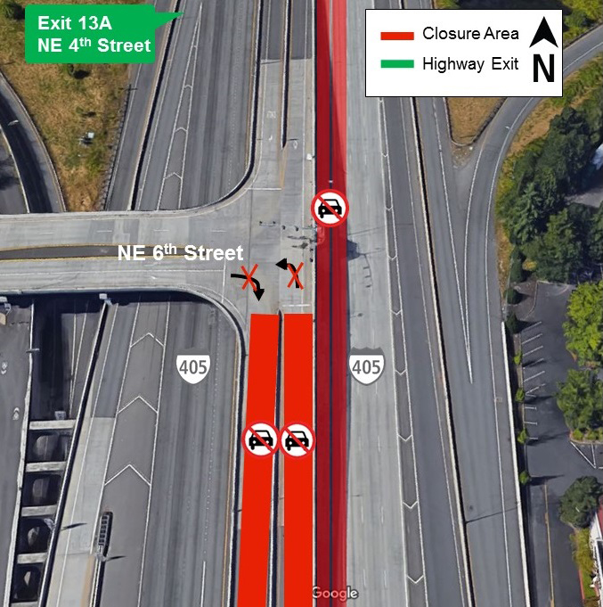 Map showing impact of concrete pours on I-405 for Sept. 25.