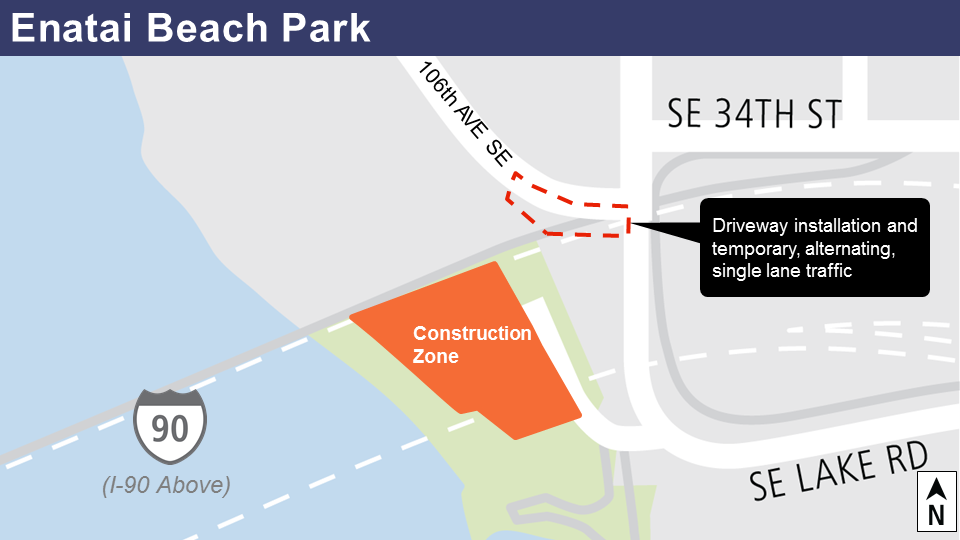 Enatai Beach construction work map.