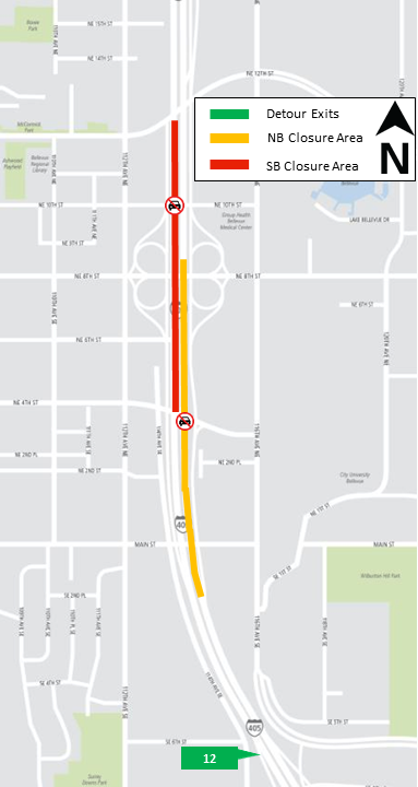 Map of lane closures.