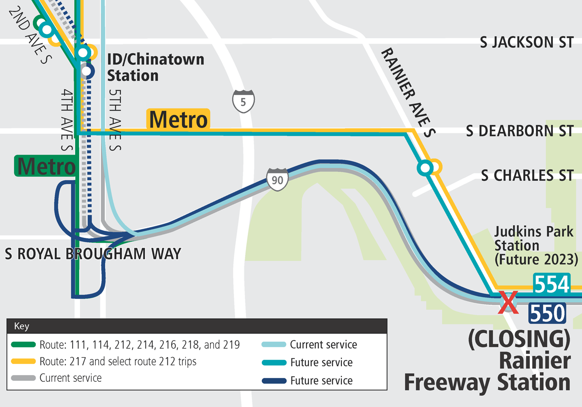 A map of the route changes coming to I-90 this fall.