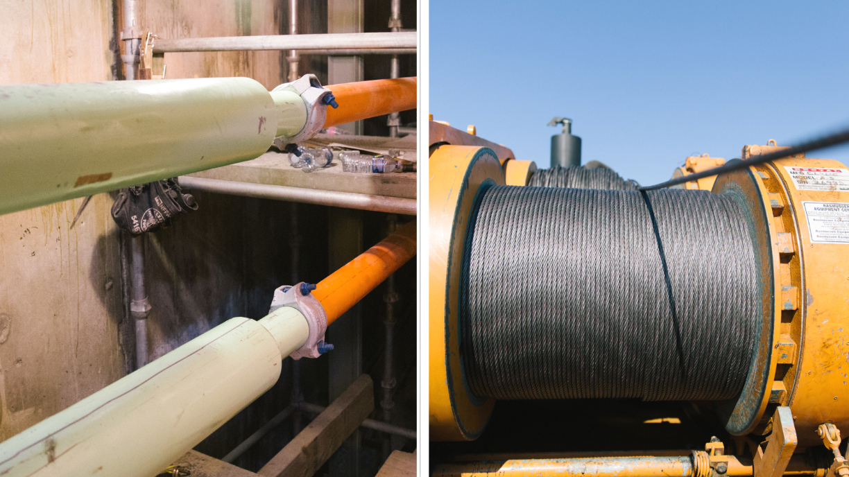 Ducts carry steel strands through each pontoon and connect to the steel anchor frames.