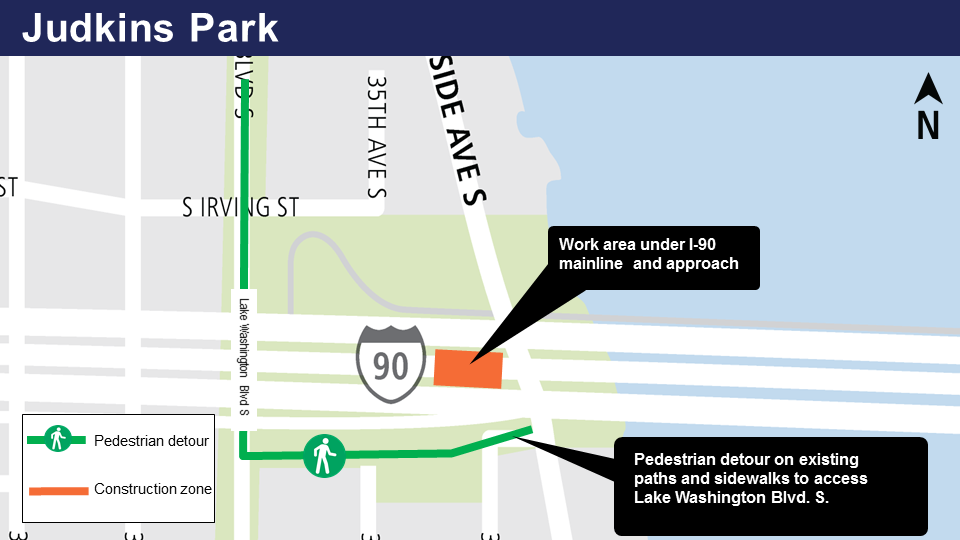 Judkins Park pedestrian detour map