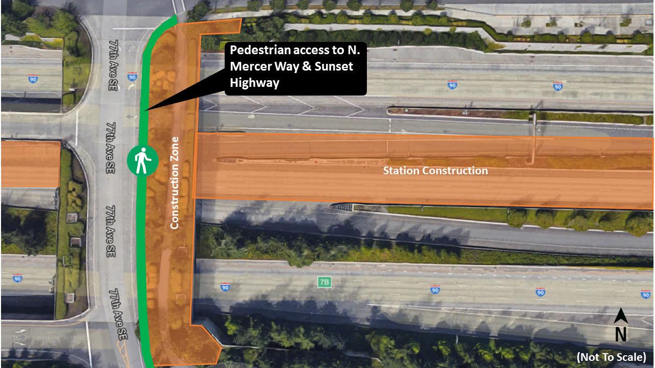 Map of 77th Avenue on Mercer Island.