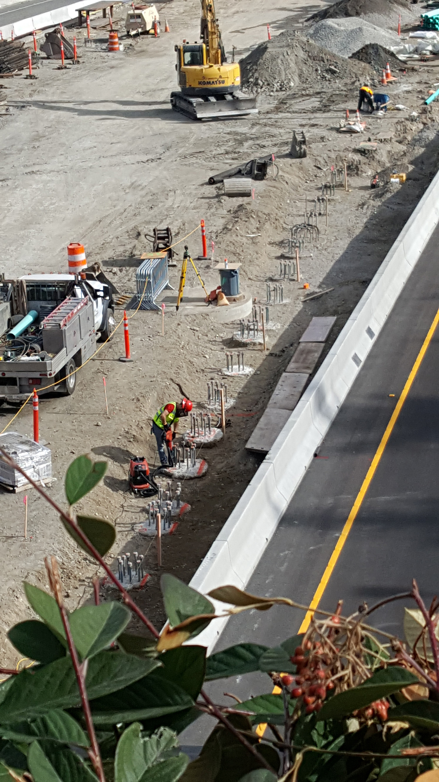 Drilled shafts have been installed to support station noise walls that will be poured in the coming weeks.