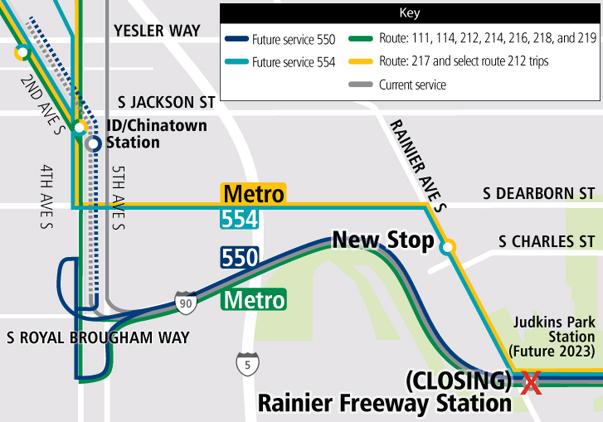 A map of current and future service changes coming Sept. 22.