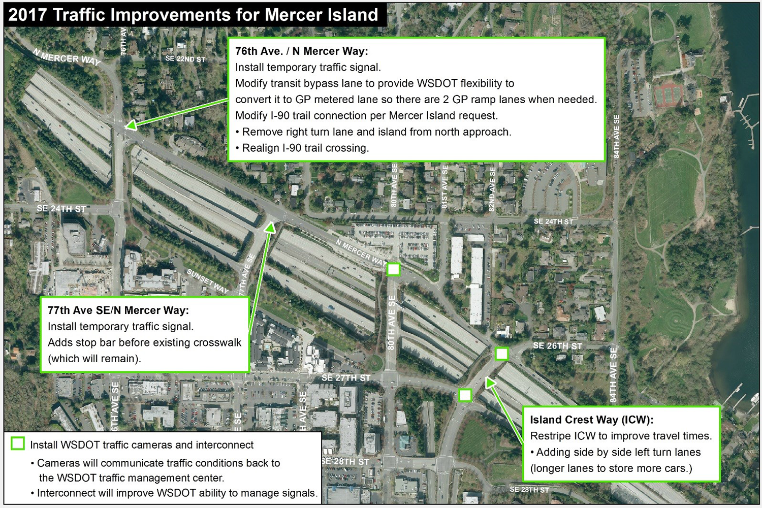 2017 Mercer Island traffic improvement map.