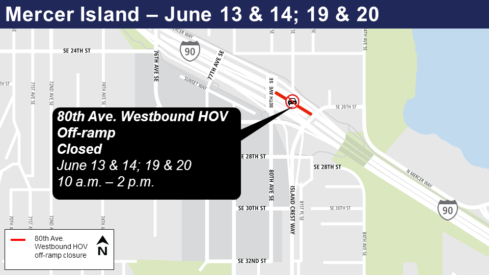 Mercer Island westbound HOV ramp closure.