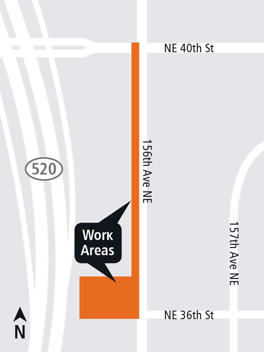 East Link Redmond Technology Station 156th Avenue Northeast map.