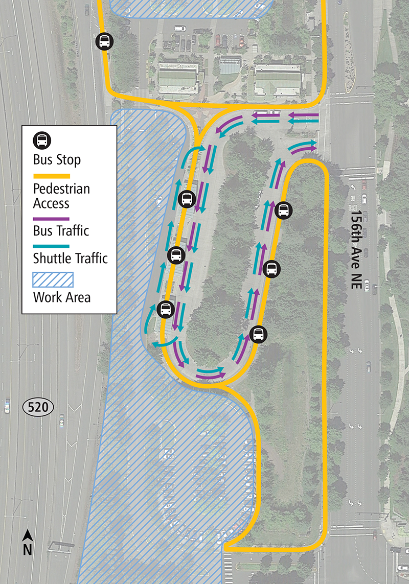 Overlake Transit Center construction map