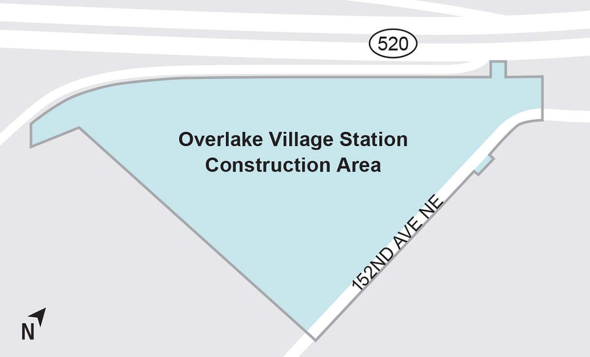 Overlake Village Station construction area