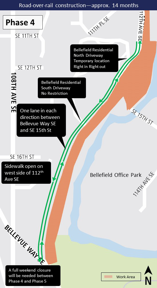 Phase four map for 112th Avenue Southeast construction.