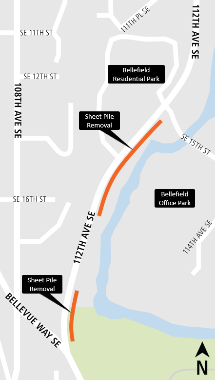 Sheet pile removal map.