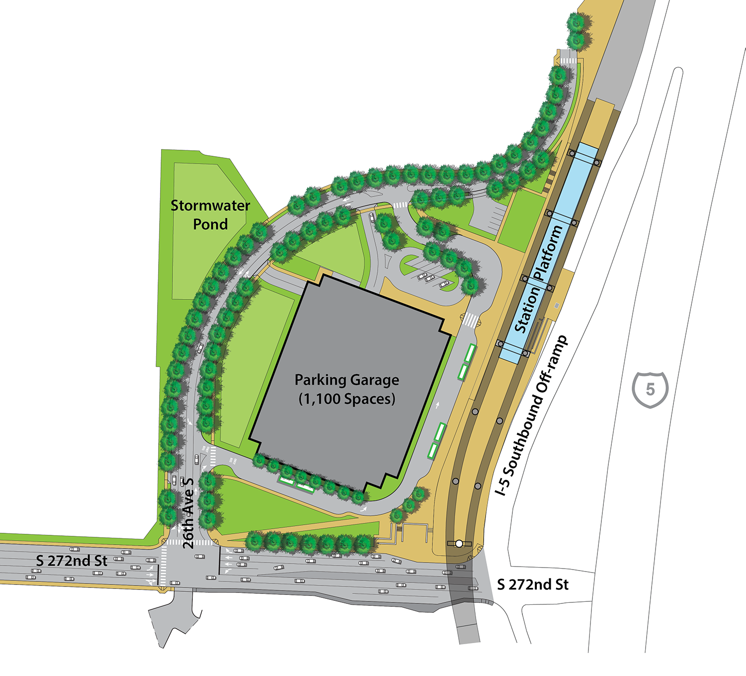 Future Federal Way Link Extension station map.