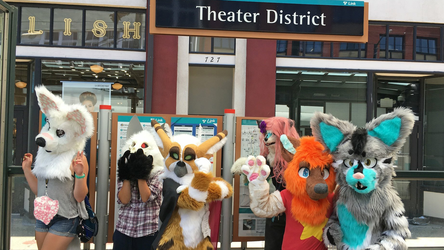 Riders in animal costumes at Tacoma Pride.