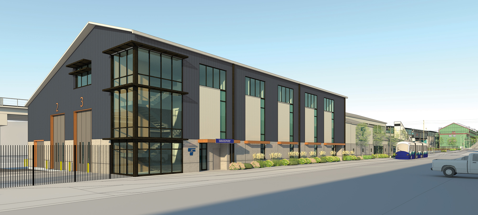 Artist render of future Operations and Maintenance Facility in Tacoma.