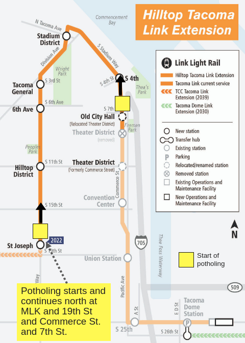 Hilltop Tacoma Link potholing map for October 2018.