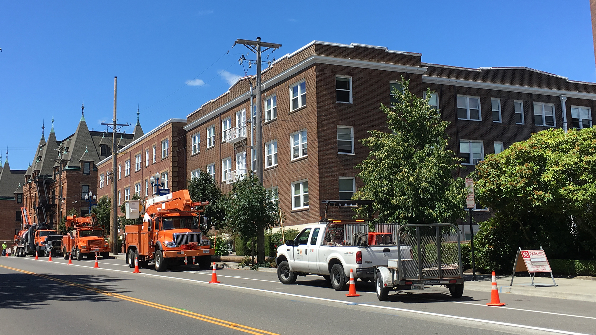 Tacoma Public Utilities installed new poles near Stadium High School.