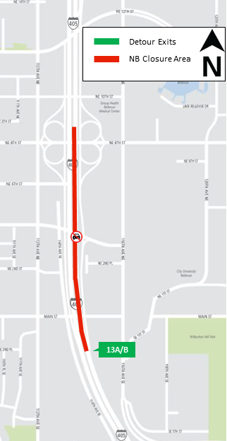 Map of I-405 closure