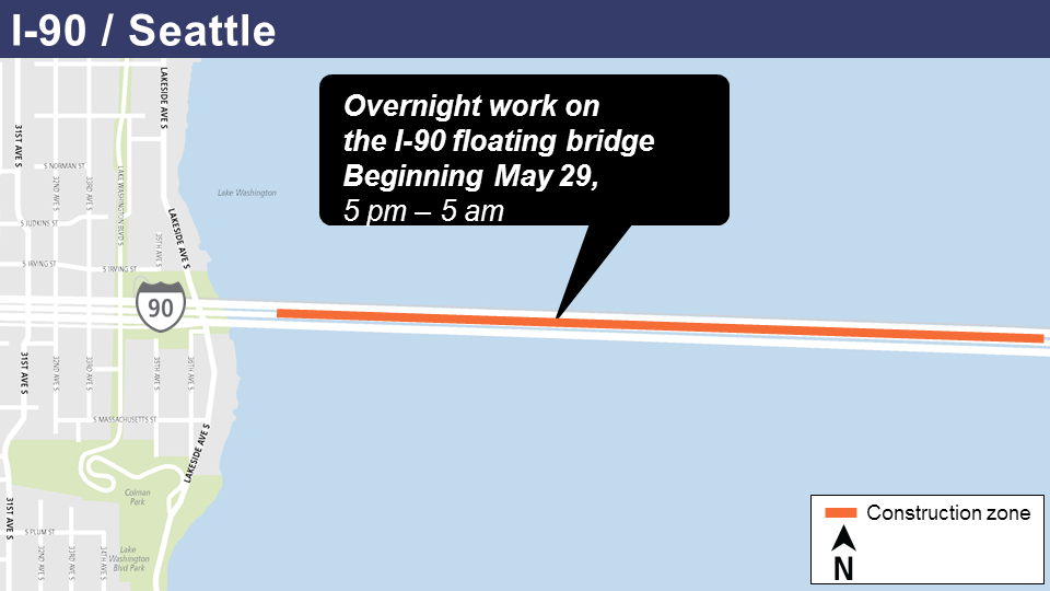 I-90 bridge construction map.