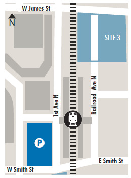 Map of preferred alternative for Kent Station access improvements project.