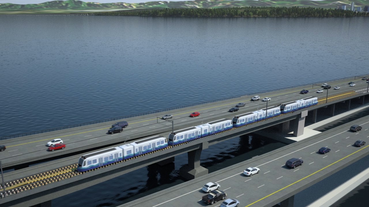 Rendering of track bridge technology on the I-90 floating bridge