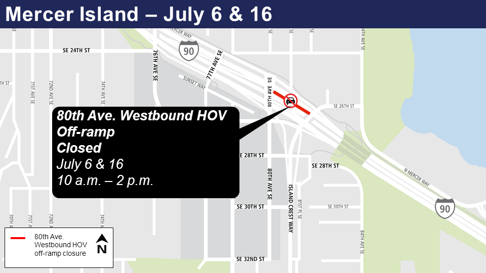 Map of closed 80th Avenue ramp.