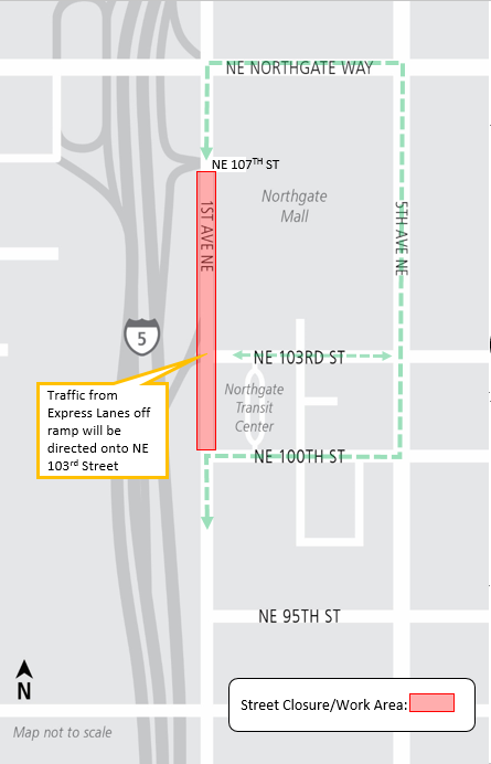 Map of 1st Avenue closure