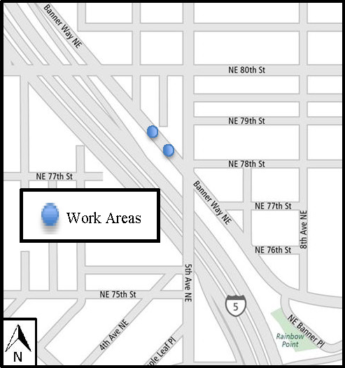 Map of Banner Way lane closures.