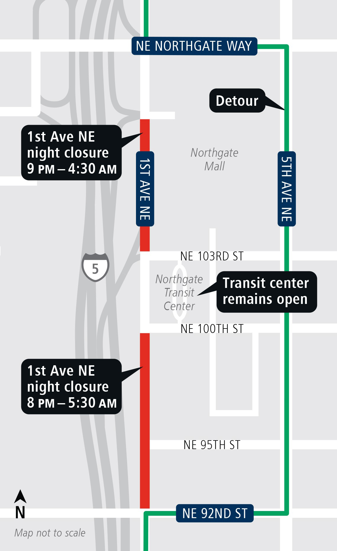 Northgate street closure map.