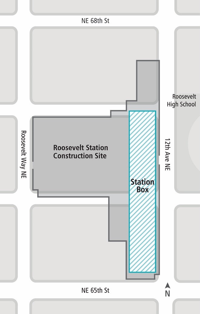 Diagram of Roosevelt Station construction site