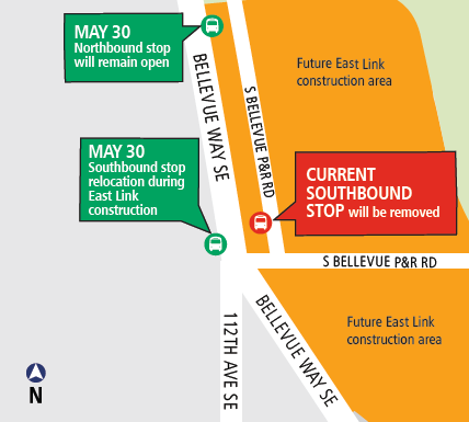 Map of South Bellevue construction May 2017