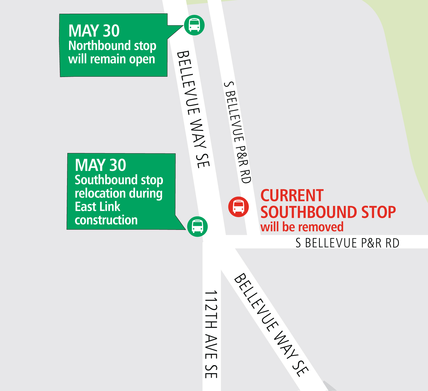 South Bellevue Park-and-Ride closure map