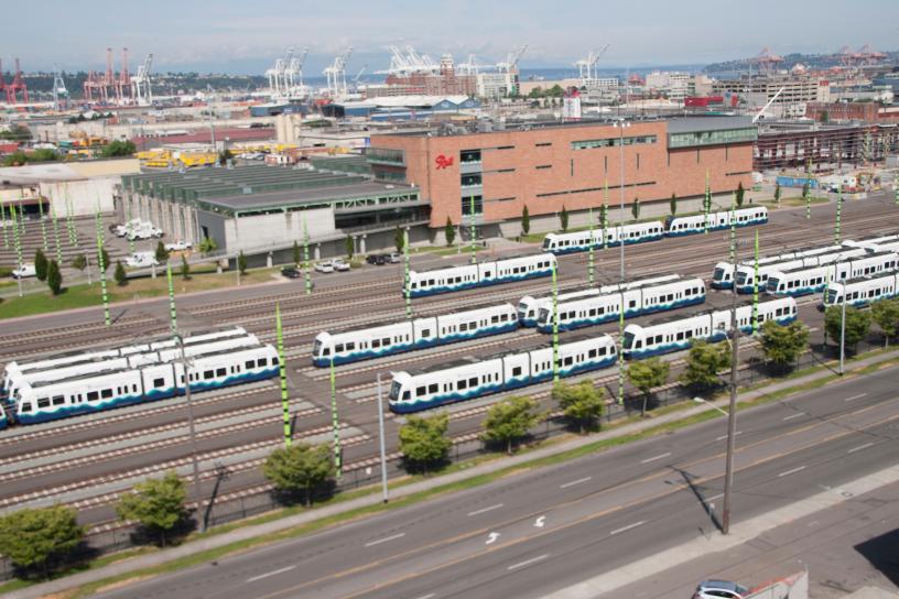 Aerial view of the Operations and Maintenance Facility in Seattle