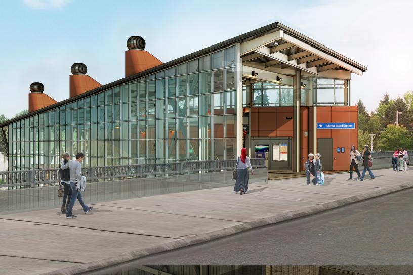 Photo of Mercer Island Station east entrance