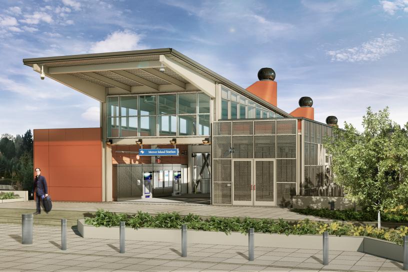 Photo of Mercer Island Station west entrance